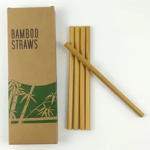 Image of reusable straw bamboo straw drinking straw food grade material customized