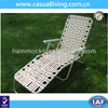 Vintage Webbed Aluminum Lounge Chair Metal Reclining Folding Lawn Lawnchair