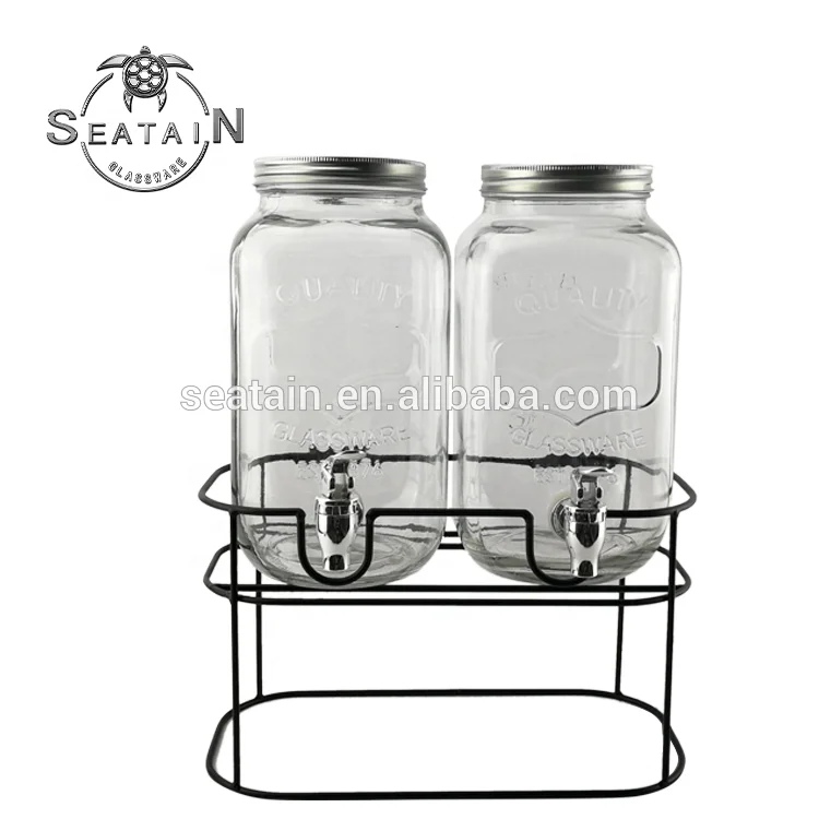 Support Distributeur Boissons Lot De 2 - Base Stable Pour Tonneau à Vin, Bouteilles, Seaux, Cuisine/Bar