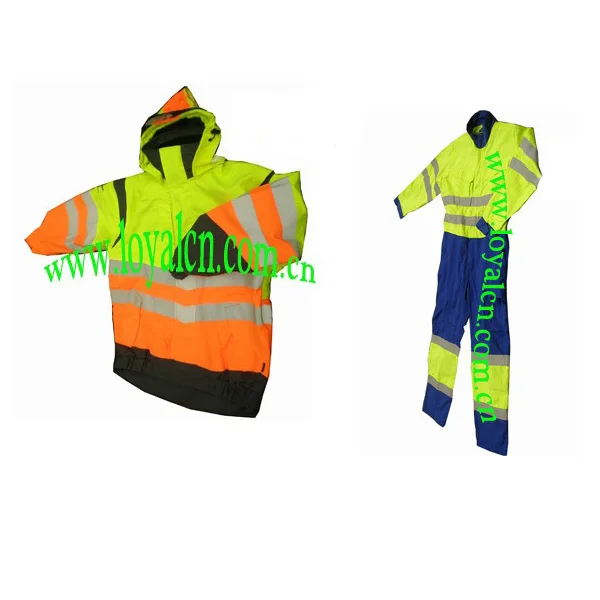 Long Hood Polyester Reflective Police Rain Jacket&police Yellow Traffic