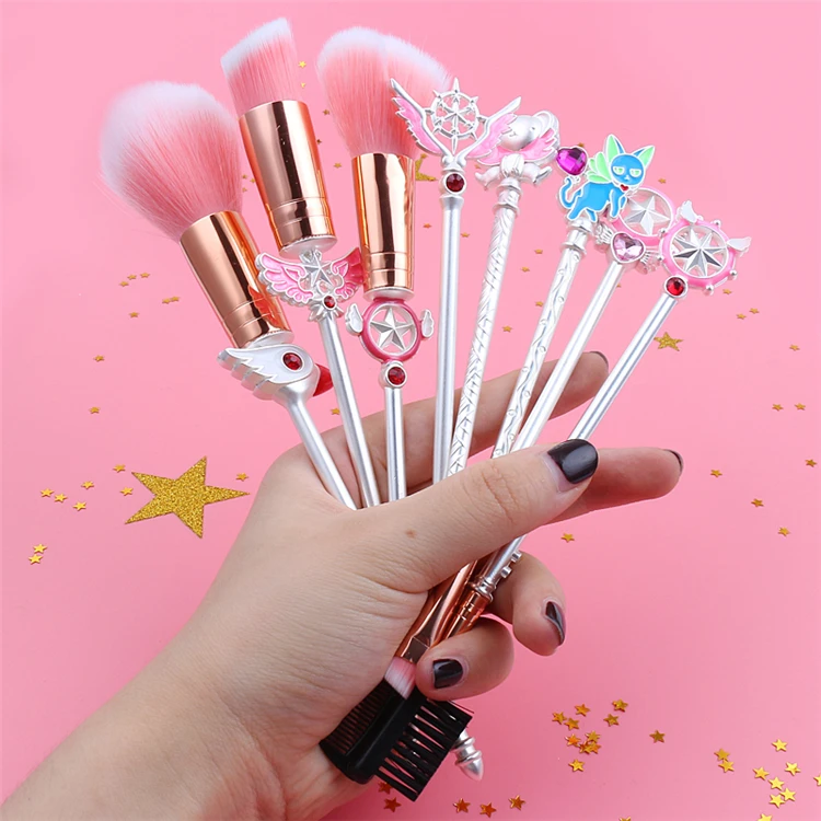 

Anime Cosmetic Foundation Powder Blush Eyeshadow Lip Blend Makeup Brush Tool Kit Cardcaptor Sakura Beauty Makeup Brushes Set