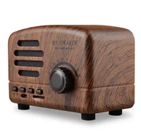 

Hot selling Portable Mini Style Retro Radio Wooden Wireless Stereo BT01 Bluetooth Speaker with Christmas Gift