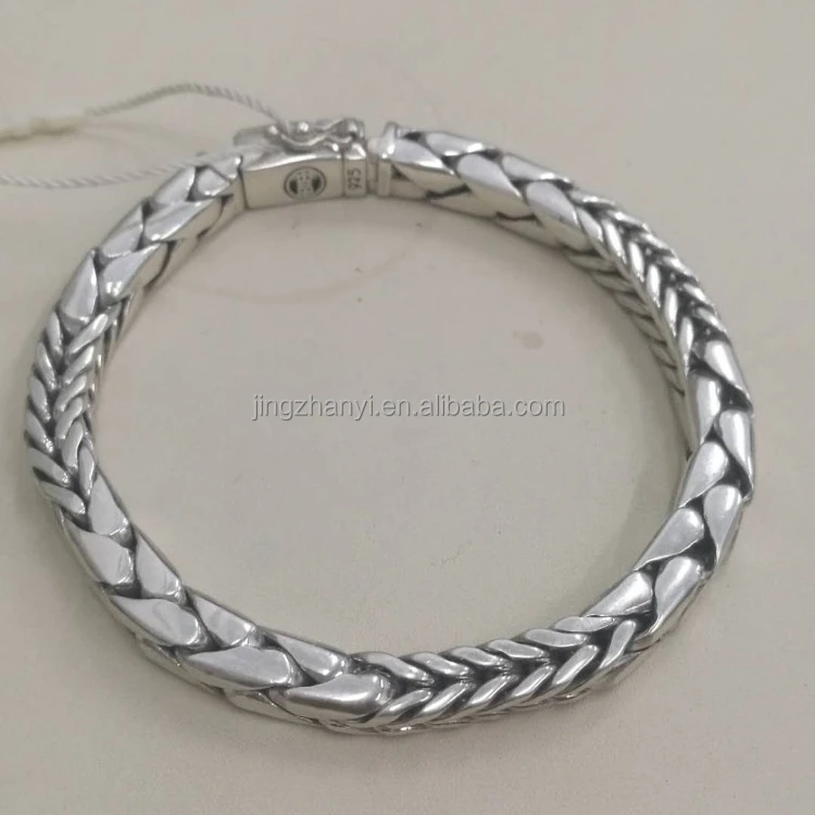 Thai silver bracelet processing, 925 sterling silver bracelet processing, Braid bracelet design and processing