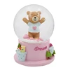 High quality musical resin based european bear statue glass snow globes with led light