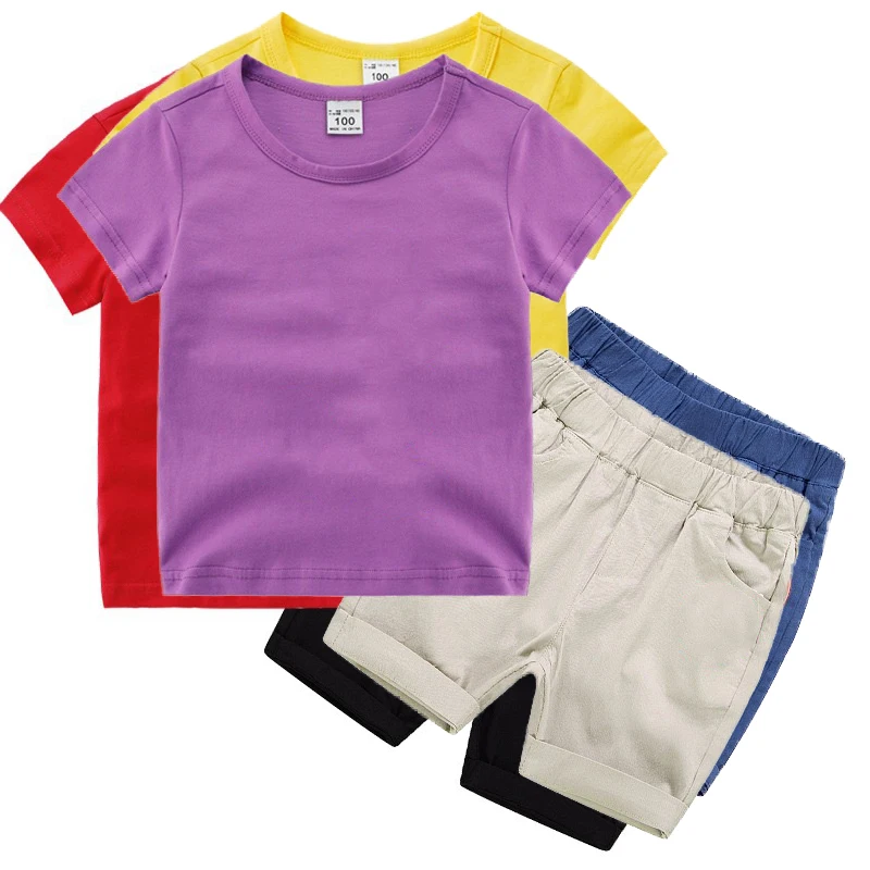 

High Quality Causal Kids Boy Summer T Shirt And Cargo Shorts Clothes Sets