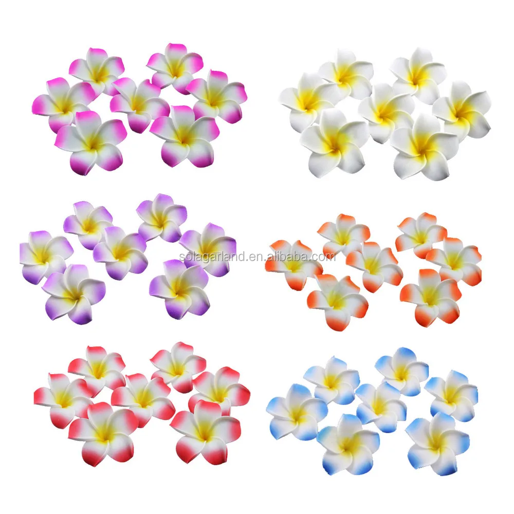 Wholesale 4/5/6/7CM Plumeria Foam Frangipani Flowers for Wedding Hawaiian Christmas Parties Decorations