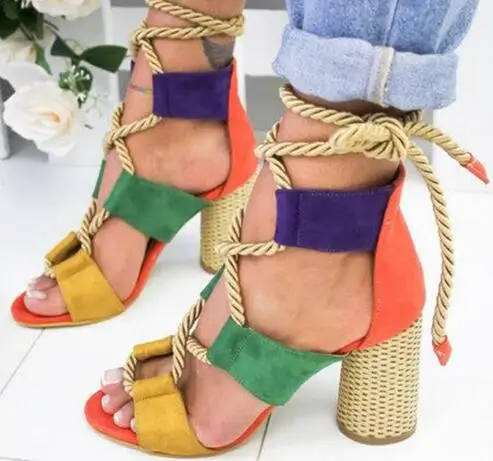 

F20889A 2021 Hot style women large size sandals outdoor casual high heel sandals for women, Yellow, red, pink, white, red, pink, royal blue, orange, brown