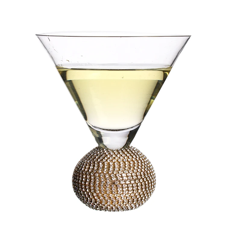 Jewel Silver Engraving Ball Base Bottom Stemless Martini Glass Buy
