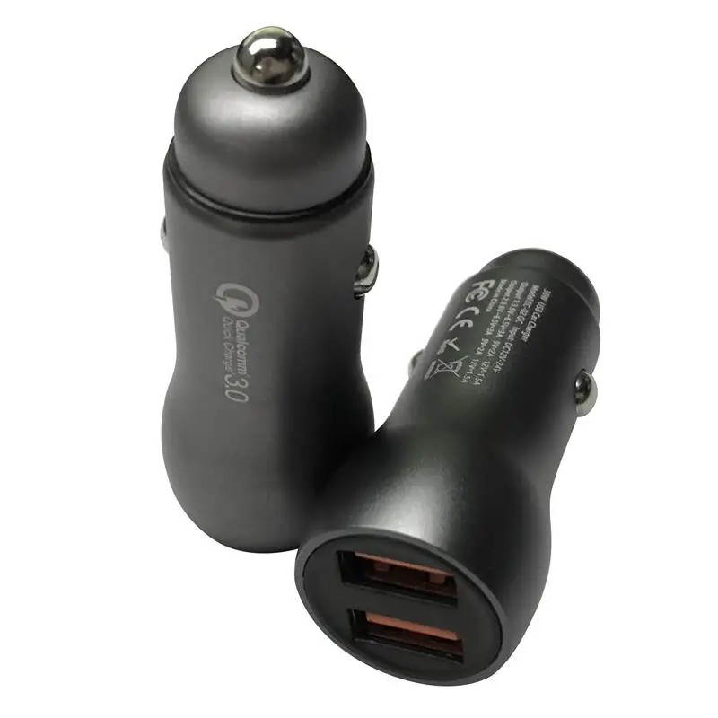 yopin best sell high quality process aluminum alloy metal type dual qc3.0 car charger