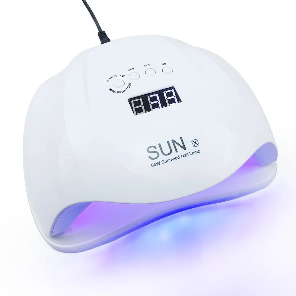 

Dropshipping Auto Sensor 54W UV SUNX LED Lamp Nail Dryer Gel Polish Smart Dual Power Quick Drying Automatic Timer Sensor, White