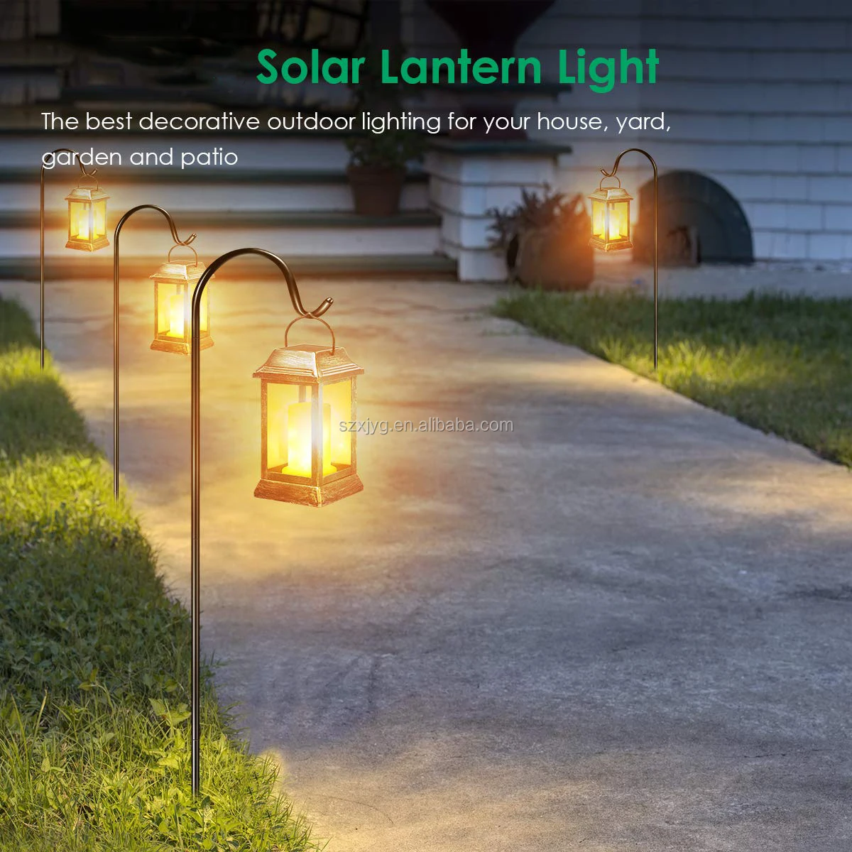 Metal Indoor Outdoor Solar Hanging Japanese Solar Garden Lantern Light