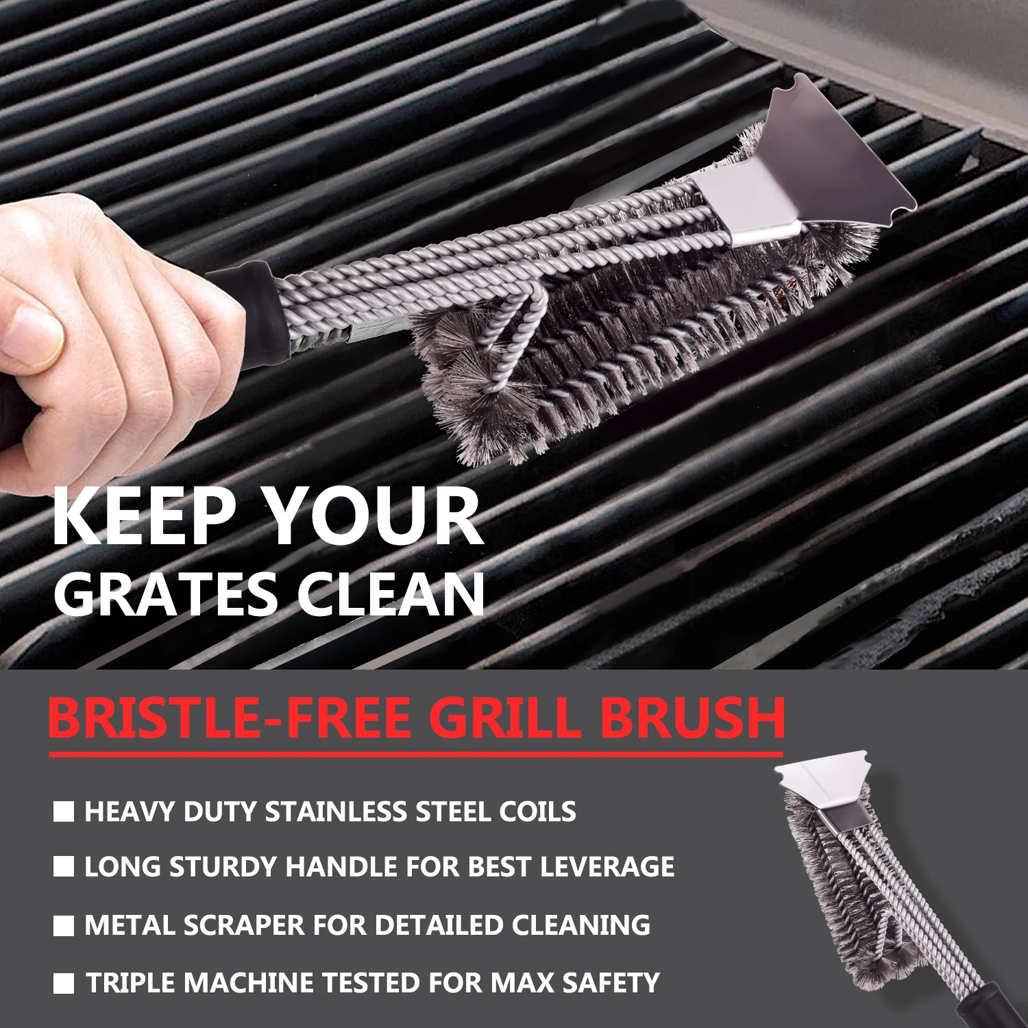 Grill Brush And Scraper Best Bbq Brush For Grill Buy Safe Woven Wire