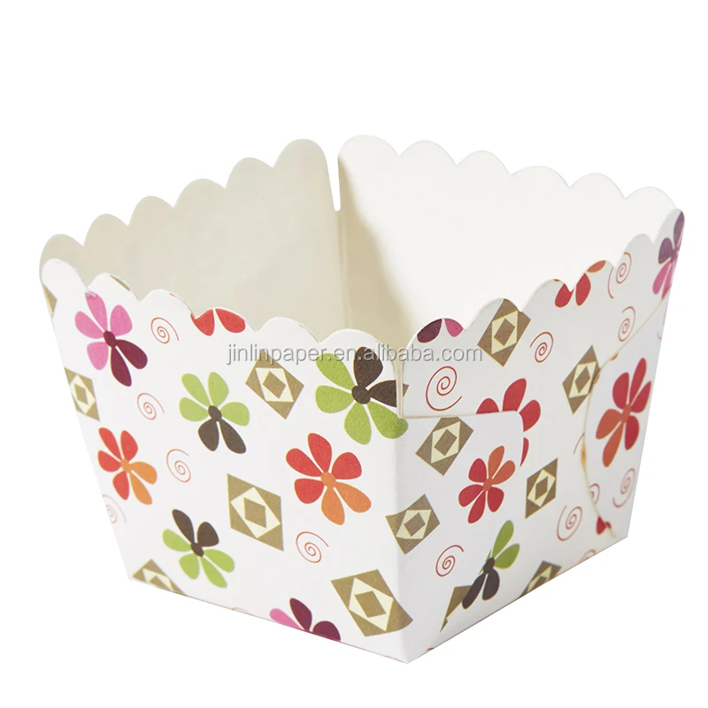 Oven Safe Baking Cups Square Shape Decorative Paper Cake Cups Buy