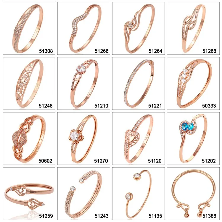 51278 Xuping fashion luxury design women rose gold color bracelet bangle