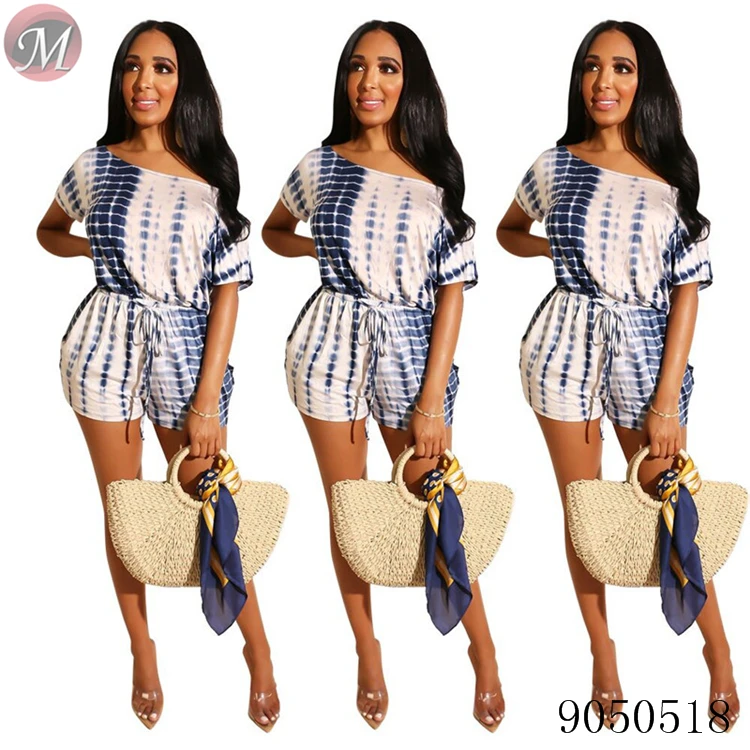 

9050518 queenmoen New casual printed off shoulder women rompers jumpsuits, N/a