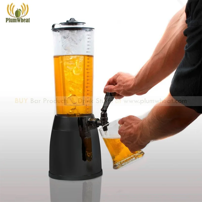 

Black 2.5 Liters Beer Tower Dispenser with LED Light and Ice Tube BT20, Can be customized