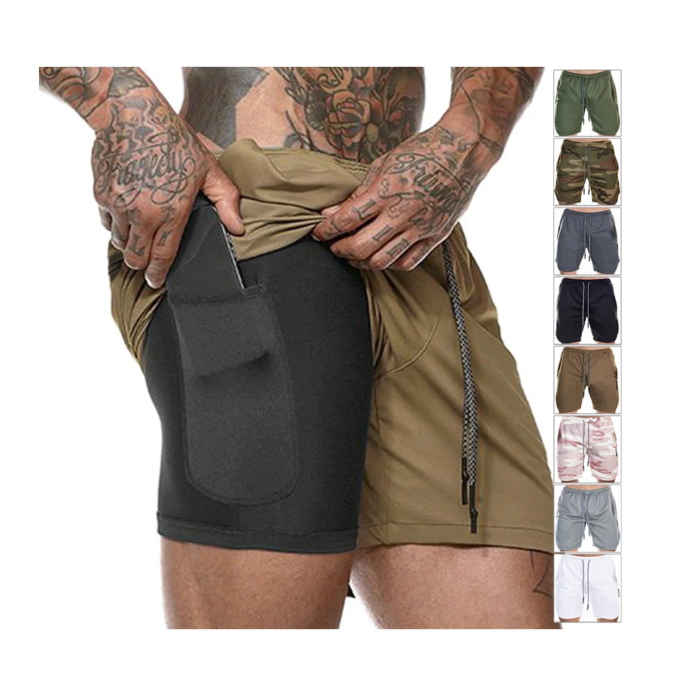 

dri fit sports summer mens compression shorts with pocket, As the picture