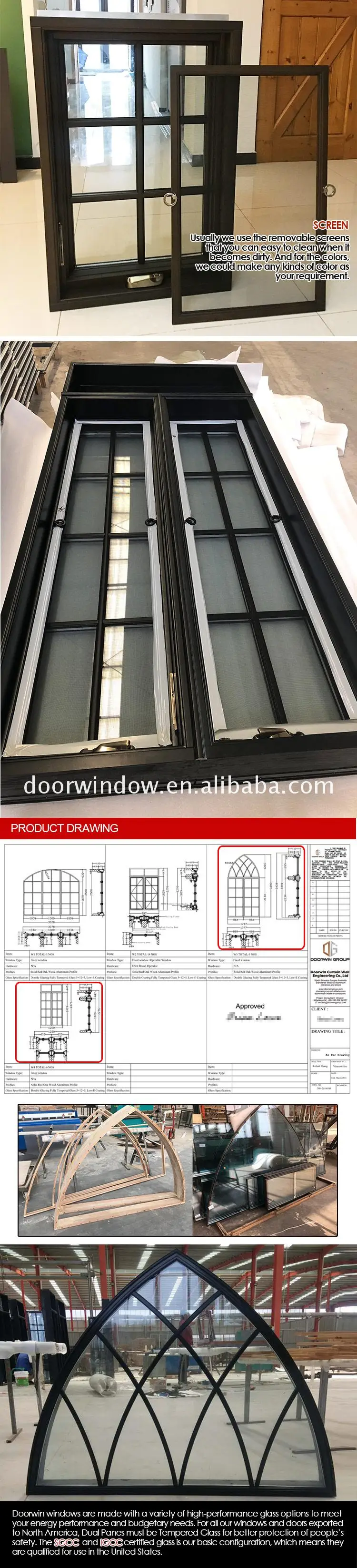 Aluminum wood double casement window windows coated wooden