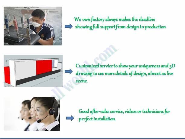 Light Proof 3D Modern Design Cafe Snack Kfc  Bar Counter Design 