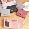 Fashion Girls Snap Closure PU Trifold Flat Clutch Short Wallet