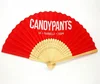 Wholesale Cheap Chinese Red Paper Bamboo Folding Hand Fan For Promotion