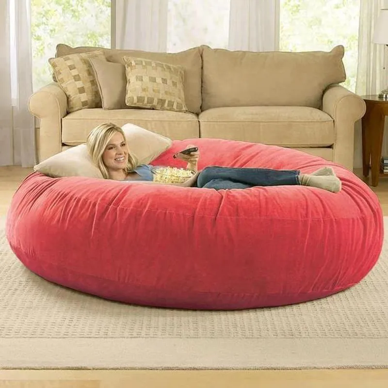 
custom 3 4 5 6 7 8ft large round beanbag cover living room relax comfortable giant game bean bag sofa chairs 