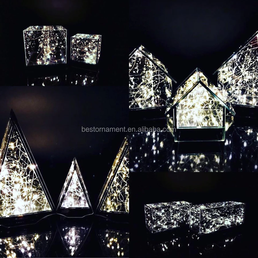 Infinity Glass Mirror Led Cube Decorative Centerpiece Buy Infinity