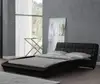1116 Block Design King Size Modern Bedroom Furniture Soft Faux Leather PU Bed