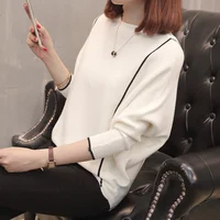 

Fashionable pink lady batwing sleeve custom fit christmas woman sweater