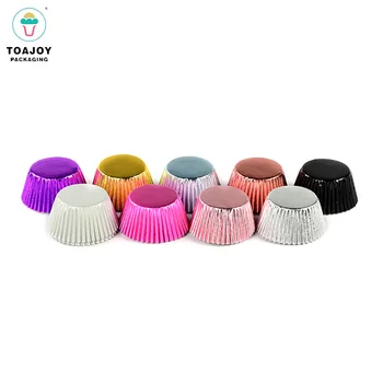 Disposable 9 Different Colors Paper Mini Baking Cups Foil Cupcake