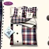 Modern style 100% cotton bedding set check pattern latest designs single bed sheets for college students