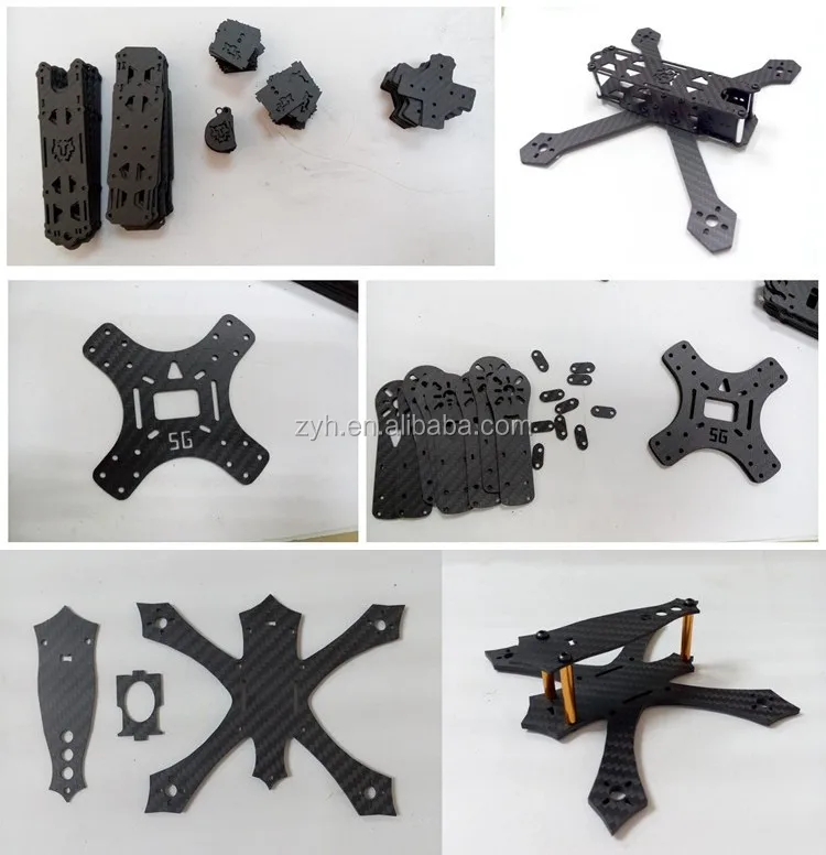 Factory produce T300 T700 Milled carbon fiber sheet CNC CUT Custom drone frame parts