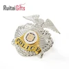 China High Quality Custom United States 3D Silver Military Security lapel pin metal police mestral badge