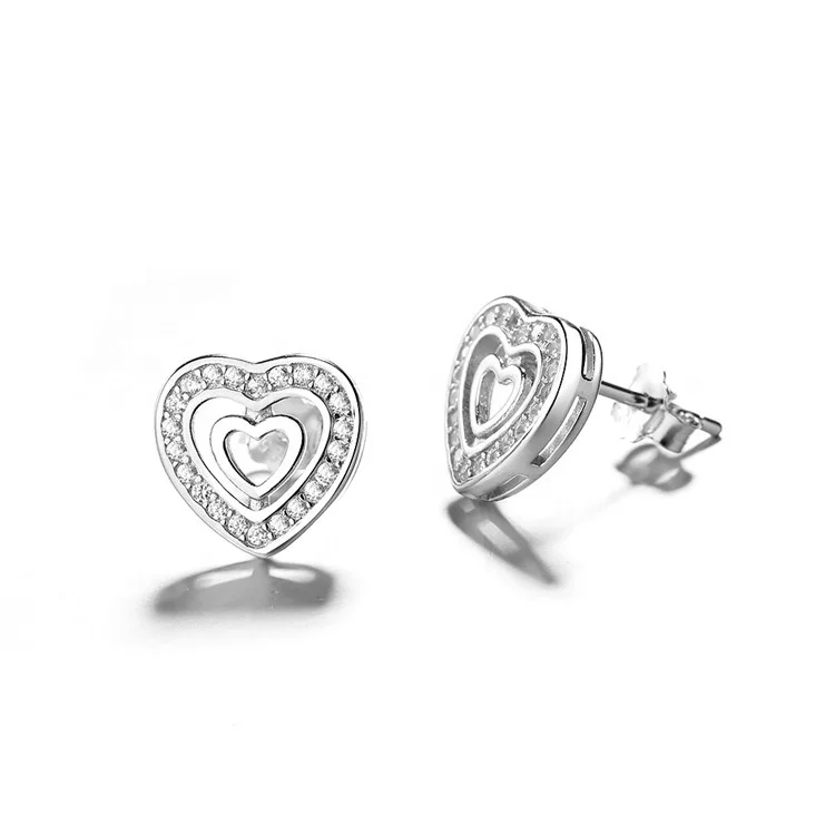 

Fashion Handmade Heart Shaped 925 Sterling Silver Earrings