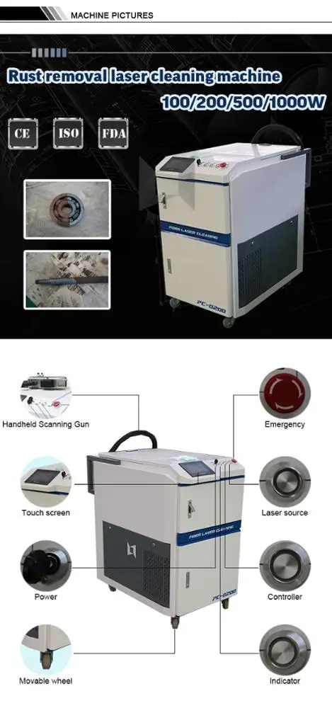 
laser cleaning machine 1000w 60W metal rust removal and laser descaling machine 