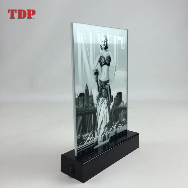 Customized Acrylic Edge Lit side advertising poster display LED Sign Boards