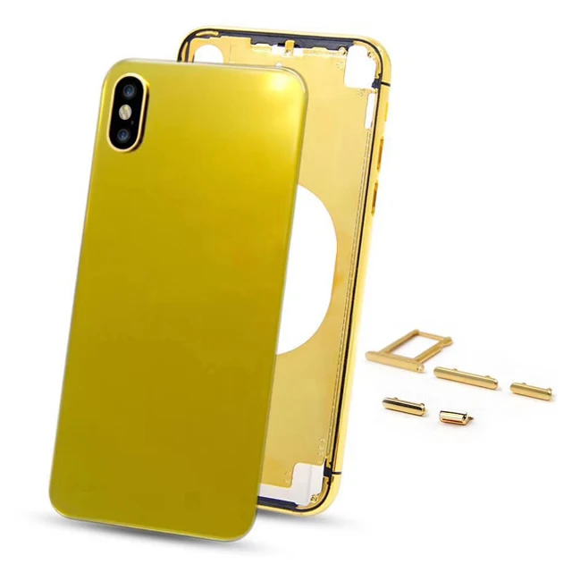 Custom gold frame with glass back plate for iPhone X