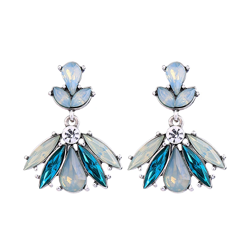 

ed02008d Fashion Jewelry For Women, Silver Plated Charm Opal Stone Women Dangle Handmade Resin Statement Earring