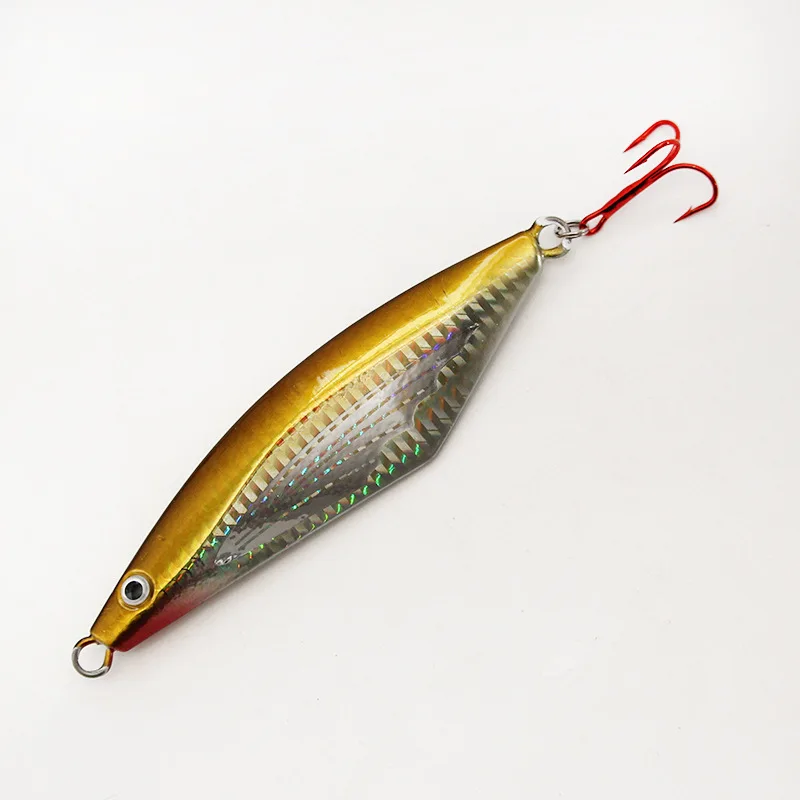 

Lead Jigging Lure Knife Jigging luminous Metal Spoon VIB artificial fishing jig lures lead fish, 7 color
