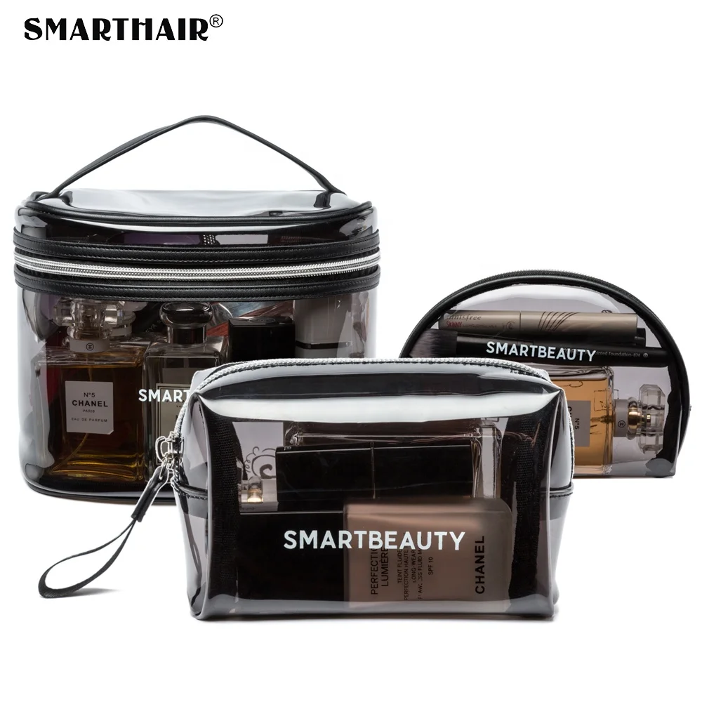 
Custom Transparent Small Dark Clear Cosmetic Bag Travel Toiletry PVC TPU Makeup Bag Set Clear Organizer Beauty Case 