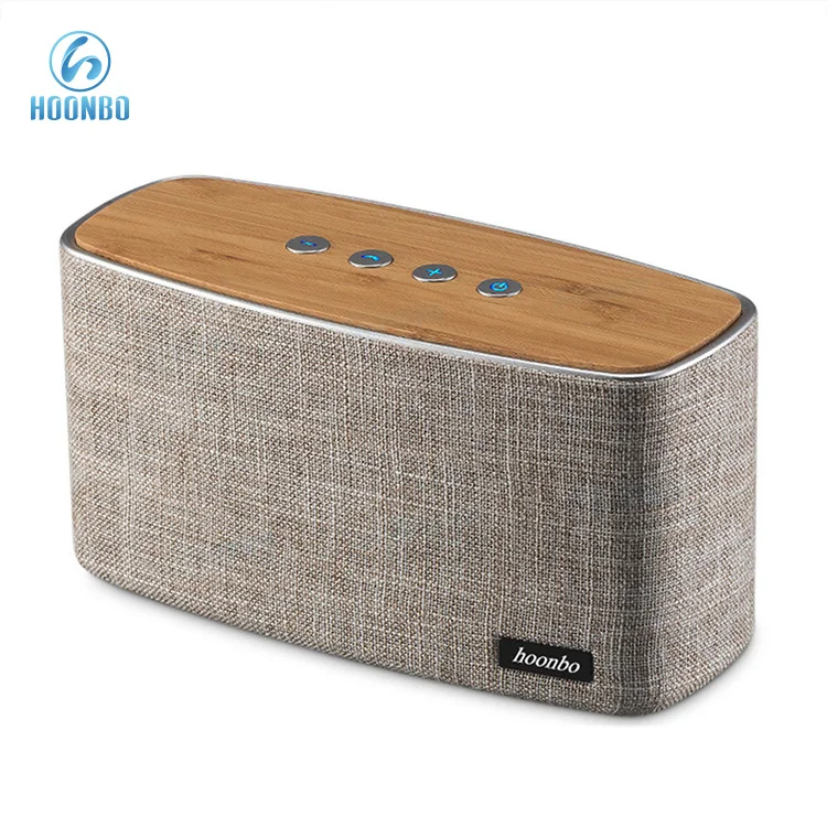 

Wooden Wireless Stereo Speaker with 15W*2 HD and DSP High Loud Speaker, Grey+brown