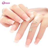 

B03 Natural white French manicure nails