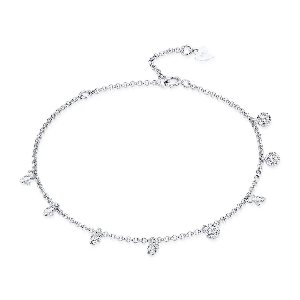 

Simple 925 Sterling Silver Fake Diamond Bracelet Women Charm Chain Bracelet