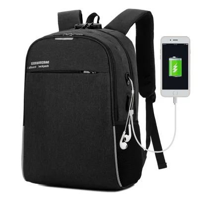 

Anti theft black usb travel original anti-theft backpack charging laptop rucksack