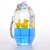 3D ball design floating liquid flowing keychain, cute Plastic Acrylic Carabiner fish design beautiful keychain Keyring