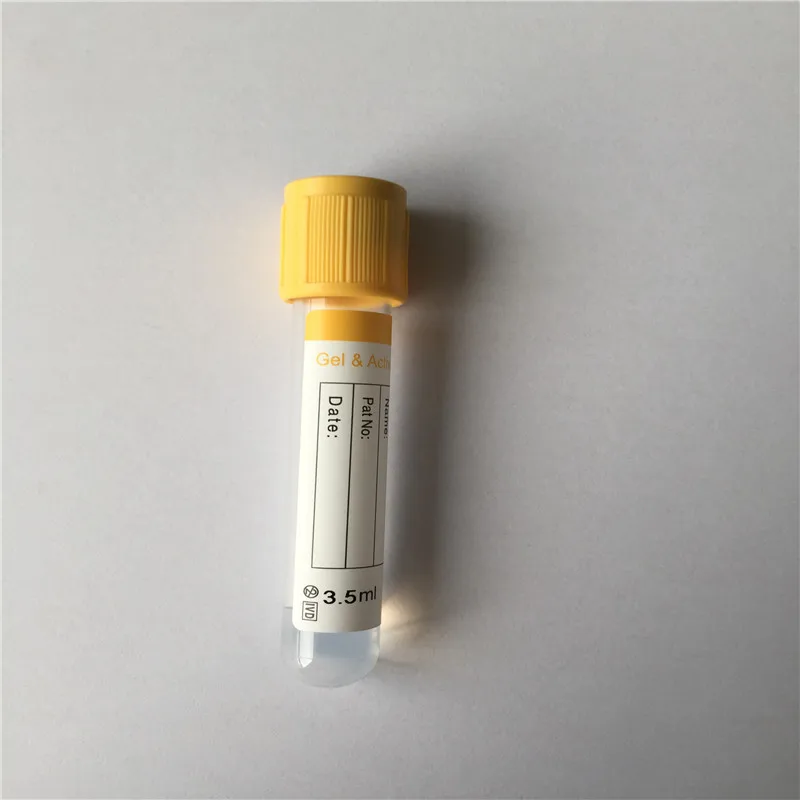 Gel& Clot Activator Tube Yellow Stopper Color Buy Gel Blood Test Tube