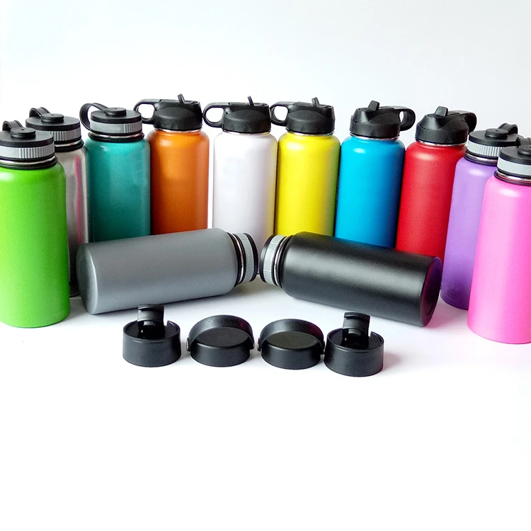 

Wholesale 304 stainless steel water bottles double wall thermos vacuum flask logo customized tumbler, Blue, black, red, purple, green, white, yellow