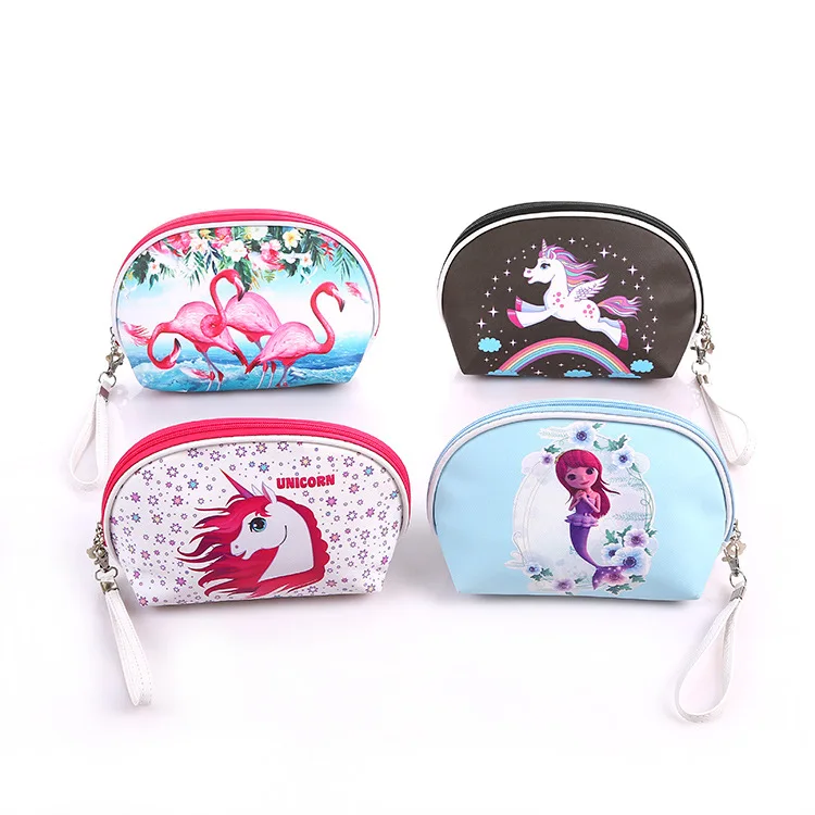 

Hot Selling Colorful Promotional Fashion Custom Logo Cute Small Unicorn Makeup Bag for Storage