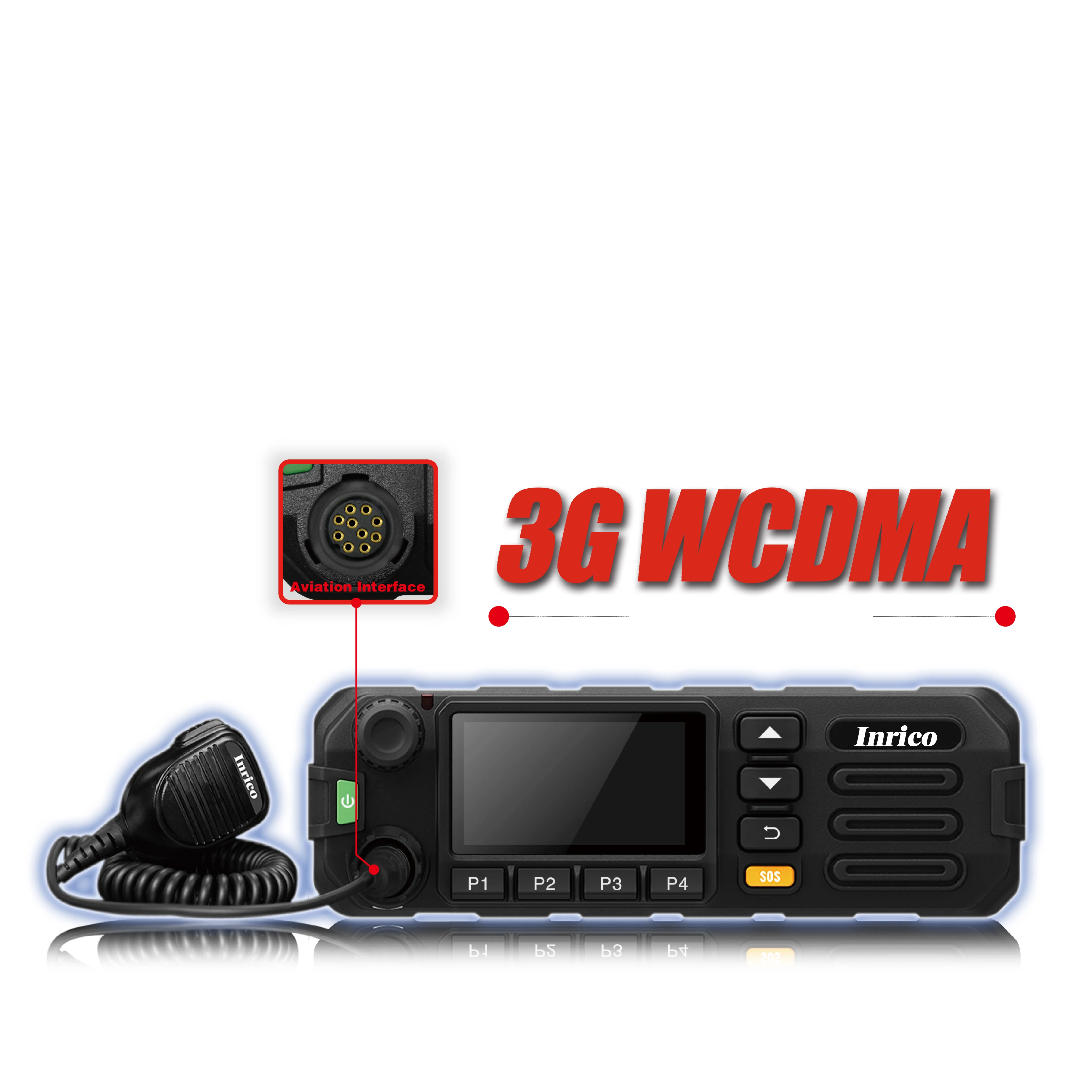 

Inrico TM-8 latest GSM WCDMA 3G PTT mobile radio for car with SIM card and WiFi