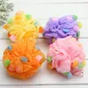 N160 Wholesale bathroom product PE rose flower shape shower sponge mesh bath sponge scourer